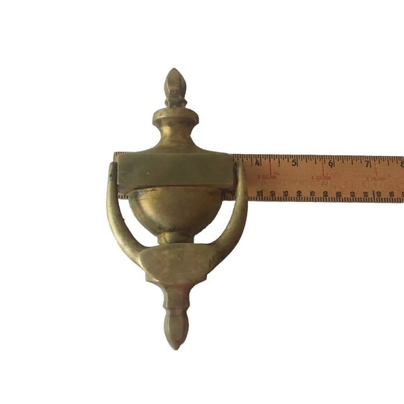 Vintage Brass Door Knocker Solid Engravable Colonial Classic Design 7.5" x 3.5" - Picture 5 of 12